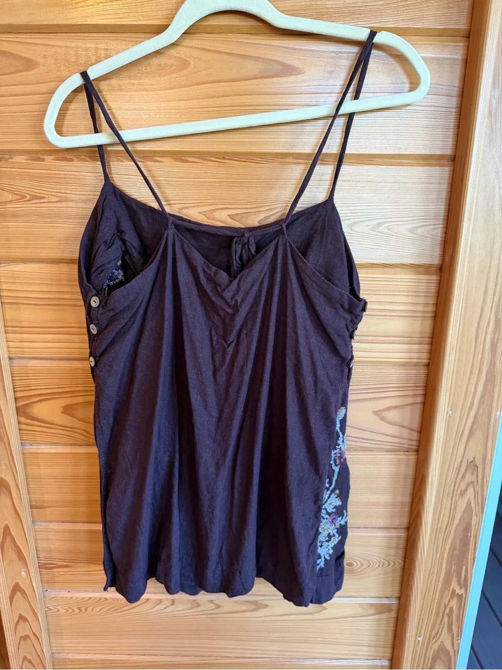 Free People sightseer embroidered linen set, large, espresso combo